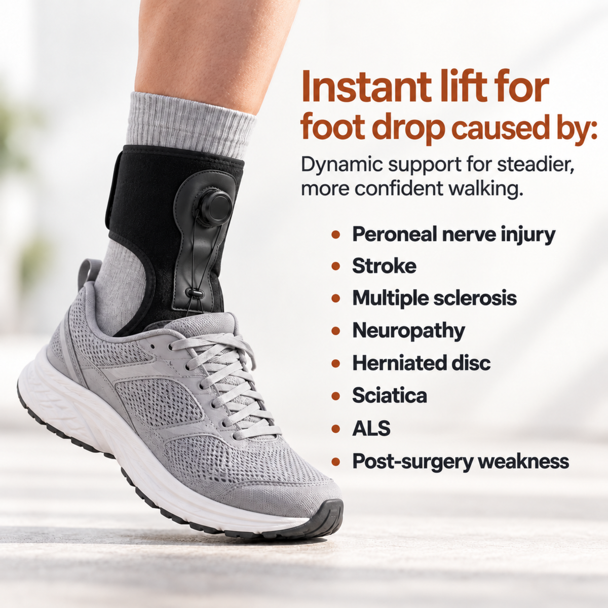 Clorans® Dynamic Foot Drop Brace